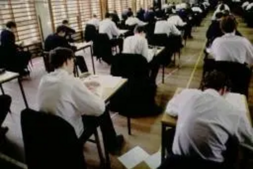 Children taking exams